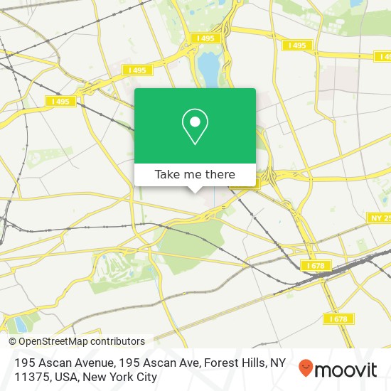 195 Ascan Avenue, 195 Ascan Ave, Forest Hills, NY 11375, USA map