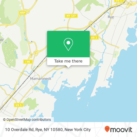 Mapa de 10 Overdale Rd, Rye, NY 10580