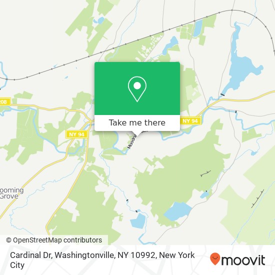 Mapa de Cardinal Dr, Washingtonville, NY 10992