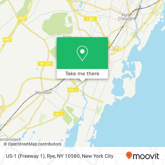 Mapa de US-1 (Freeway 1), Rye, NY 10580