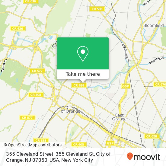 355 Cleveland Street, 355 Cleveland St, City of Orange, NJ 07050, USA map