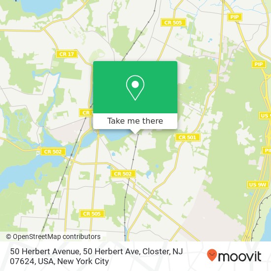 50 Herbert Avenue, 50 Herbert Ave, Closter, NJ 07624, USA map