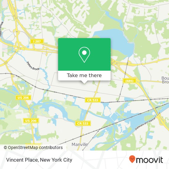 Vincent Place, Vincent Pl, Bridgewater, NJ 08807, USA map