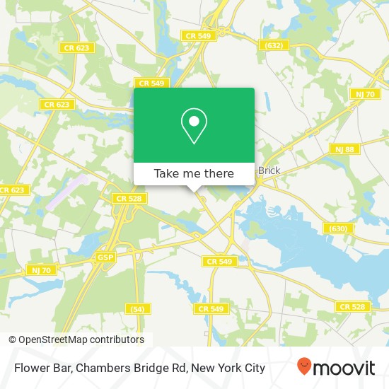 Flower Bar, Chambers Bridge Rd map