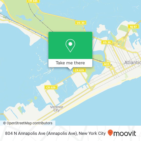 Mapa de 804 N Annapolis Ave (Annapolis Ave), Atlantic City, NJ 08401