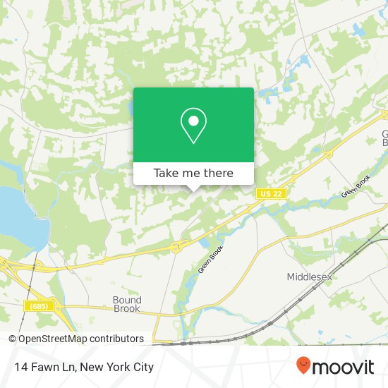 Mapa de 14 Fawn Ln, Martinsville, NJ 08836