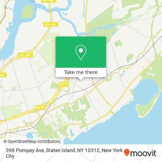 Mapa de 398 Pompey Ave, Staten Island, NY 10312