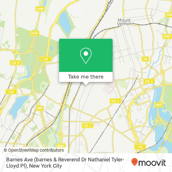 Mapa de Barnes Ave (barnes & Reverend Dr Nathaniel Tyler-Lloyd Pl), Bronx, NY 10466