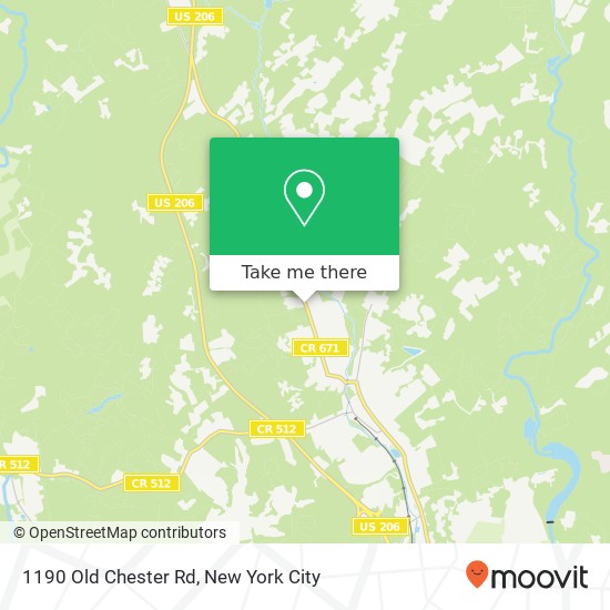 Mapa de 1190 Old Chester Rd, Far Hills, NJ 07931