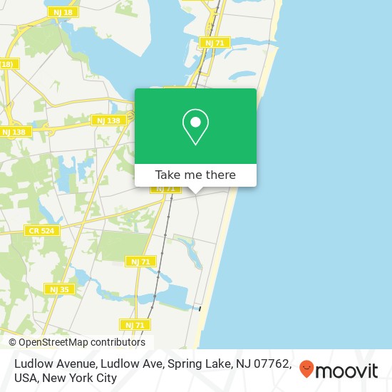 Ludlow Avenue, Ludlow Ave, Spring Lake, NJ 07762, USA map