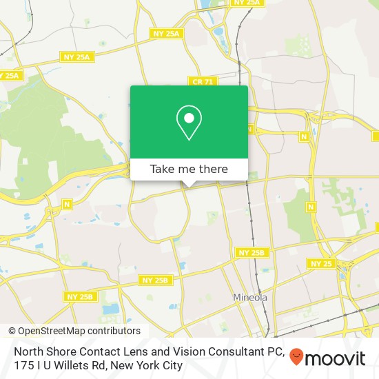 North Shore Contact Lens and Vision Consultant PC, 175 I U Willets Rd map