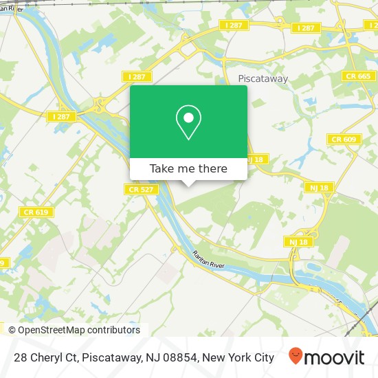 Mapa de 28 Cheryl Ct, Piscataway, NJ 08854