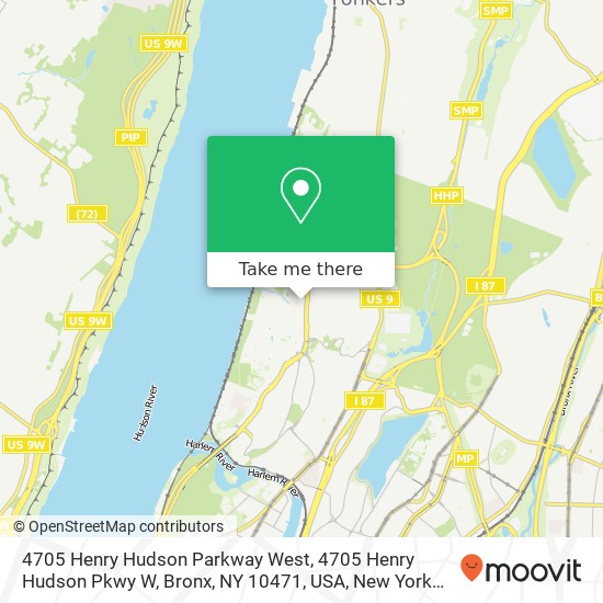 Mapa de 4705 Henry Hudson Parkway West, 4705 Henry Hudson Pkwy W, Bronx, NY 10471, USA