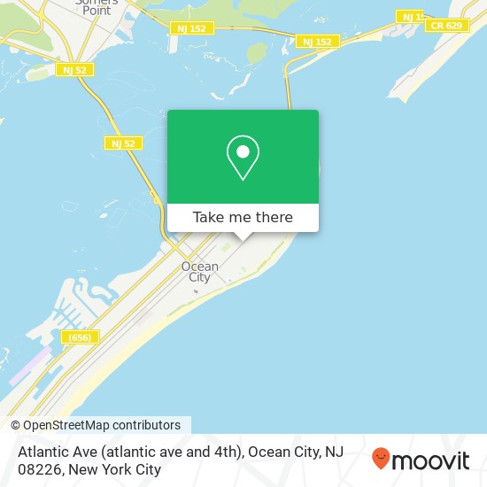 Mapa de Atlantic Ave (atlantic ave and 4th), Ocean City, NJ 08226