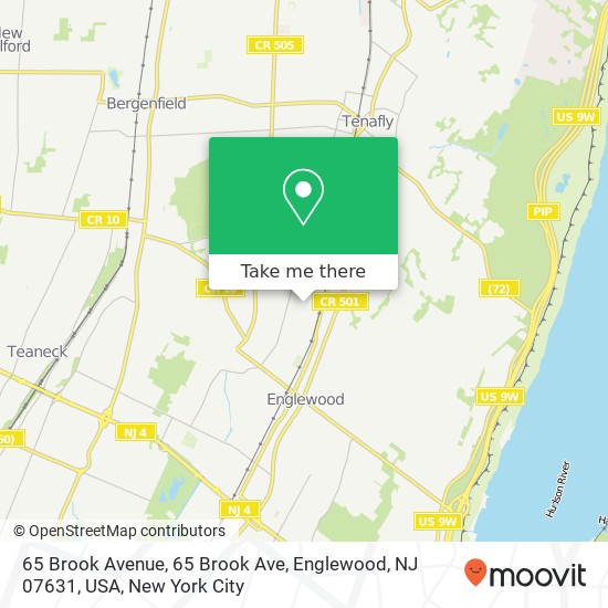 Mapa de 65 Brook Avenue, 65 Brook Ave, Englewood, NJ 07631, USA