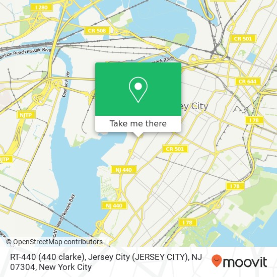 Mapa de RT-440 (440 clarke), Jersey City (JERSEY CITY), NJ 07304