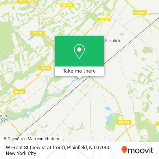 Mapa de W Front St (new st at front), Plainfield, NJ 07060