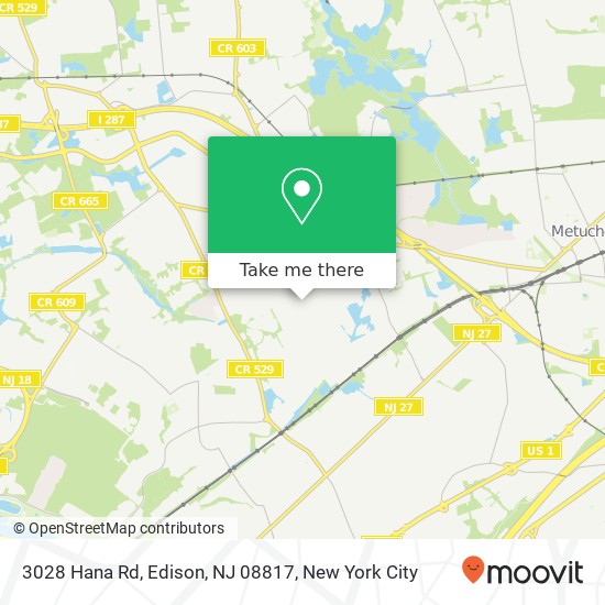 Mapa de 3028 Hana Rd, Edison, NJ 08817