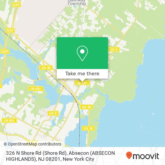 326 N Shore Rd (Shore Rd), Absecon (ABSECON HIGHLANDS), NJ 08201 map