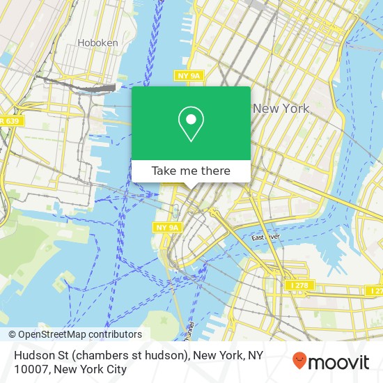 Mapa de Hudson St (chambers st hudson), New York, NY 10007