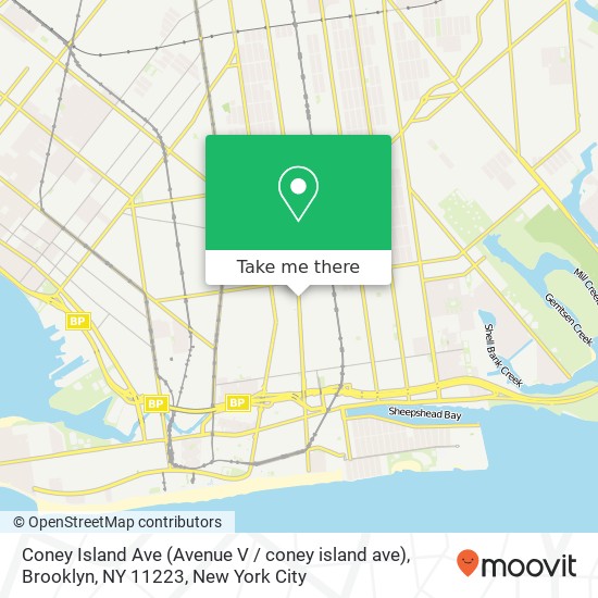 Mapa de Coney Island Ave (Avenue V / coney island ave), Brooklyn, NY 11223