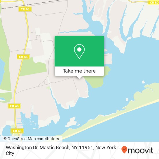 Mapa de Washington Dr, Mastic Beach, NY 11951