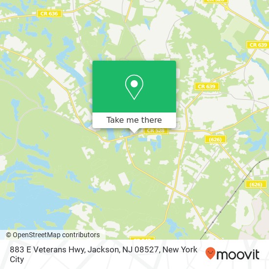 Mapa de 883 E Veterans Hwy, Jackson, NJ 08527