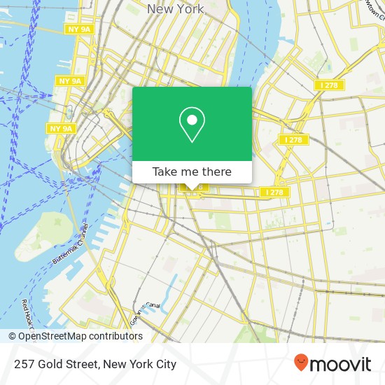 Mapa de 257 Gold Street, 257 Gold St, Brooklyn, NY 11201, USA