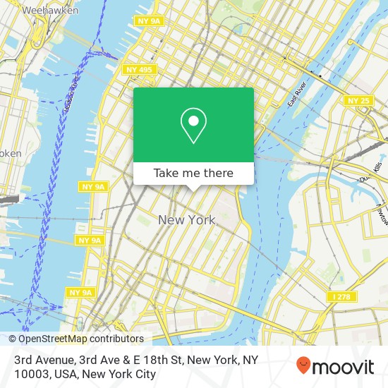 3rd Avenue, 3rd Ave & E 18th St, New York, NY 10003, USA map