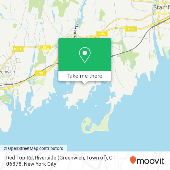 Mapa de Red Top Rd, Riverside (Greenwich, Town of), CT 06878