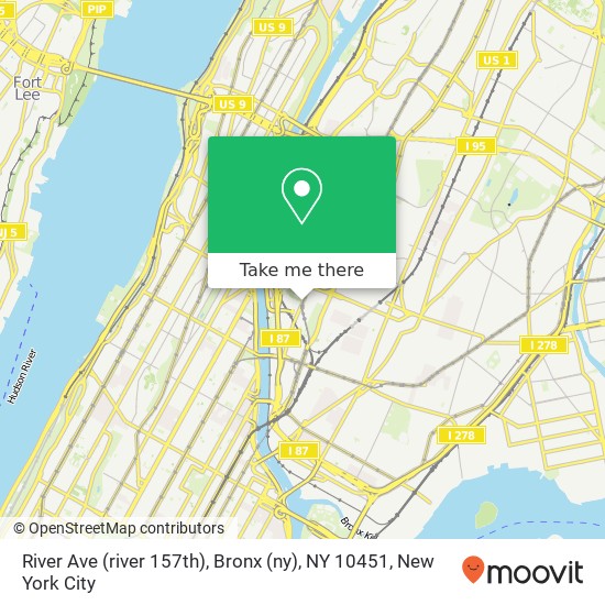 Mapa de River Ave (river 157th), Bronx (ny), NY 10451