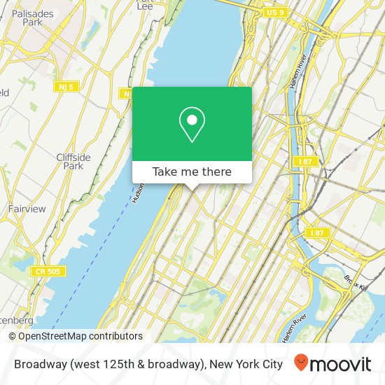 Mapa de Broadway (west 125th & broadway), New York (NEW YORK CITY), NY 10027