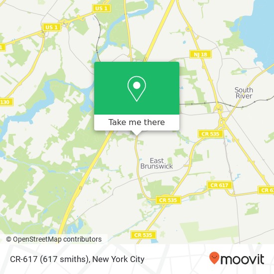 Mapa de CR-617 (617 smiths), East Brunswick (EAST BRUNSWICK), NJ 08816