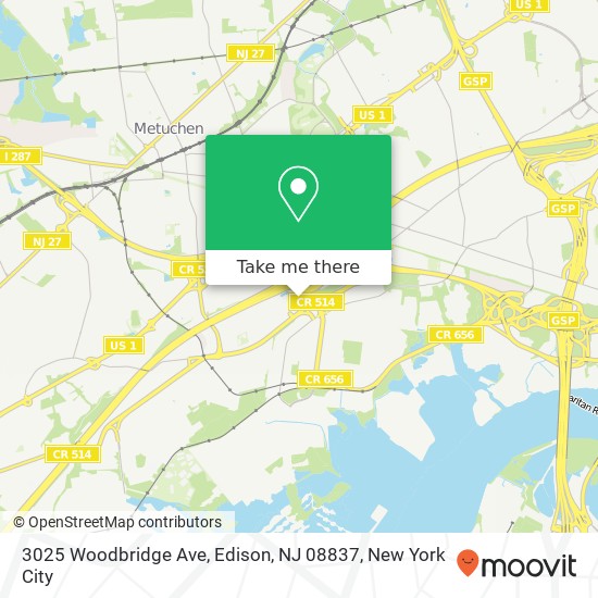 Mapa de 3025 Woodbridge Ave, Edison, NJ 08837