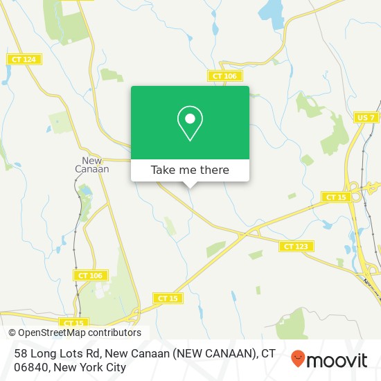 Mapa de 58 Long Lots Rd, New Canaan (NEW CANAAN), CT 06840