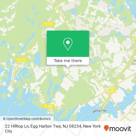 22 Hilltop Ln, Egg Harbor Twp, NJ 08234 map