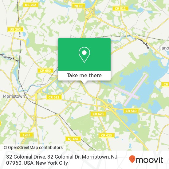 32 Colonial Drive, 32 Colonial Dr, Morristown, NJ 07960, USA map
