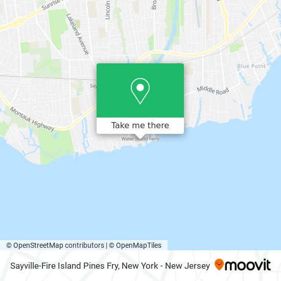 Mapa de Sayville-Fire Island Pines Fry