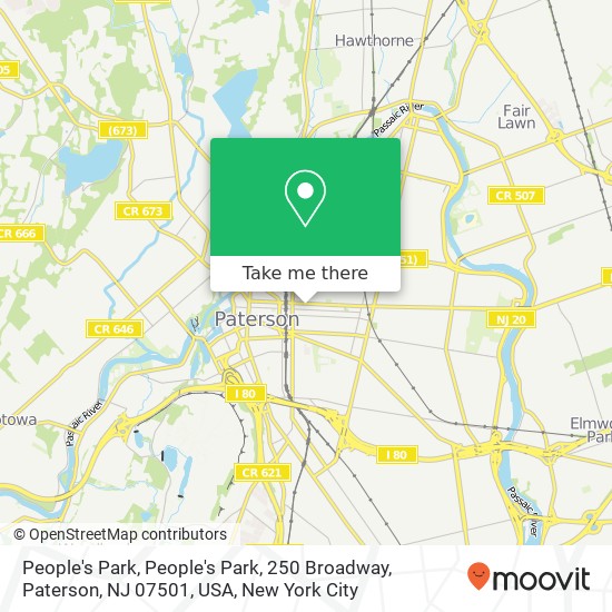 People's Park, People's Park, 250 Broadway, Paterson, NJ 07501, USA map