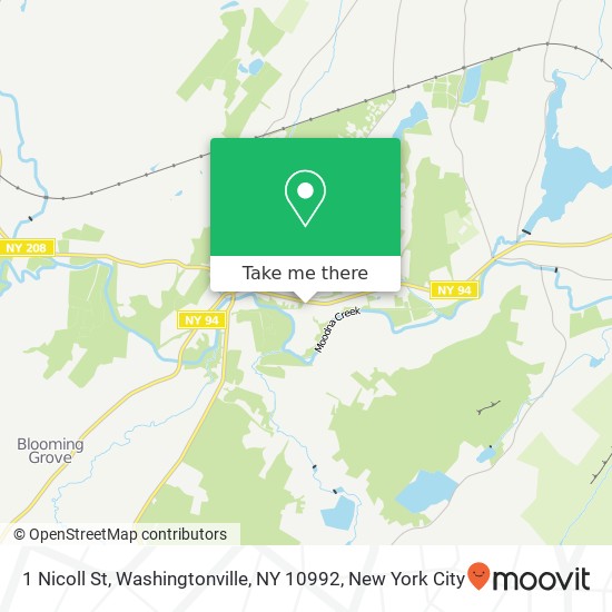 Mapa de 1 Nicoll St, Washingtonville, NY 10992