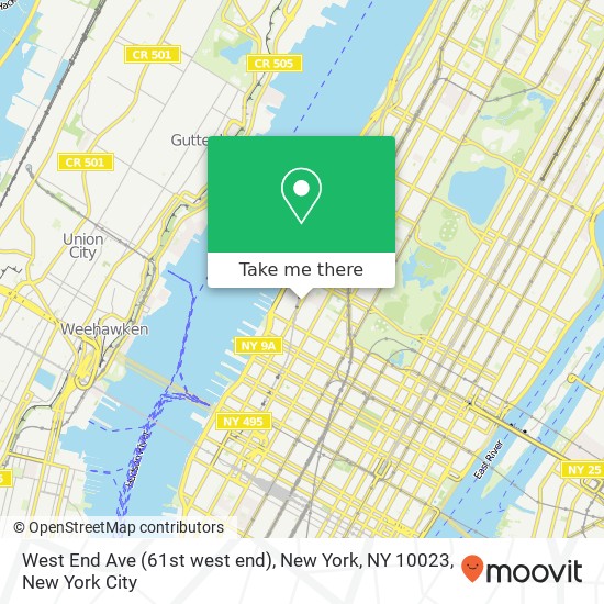 West End Ave (61st west end), New York, NY 10023 map