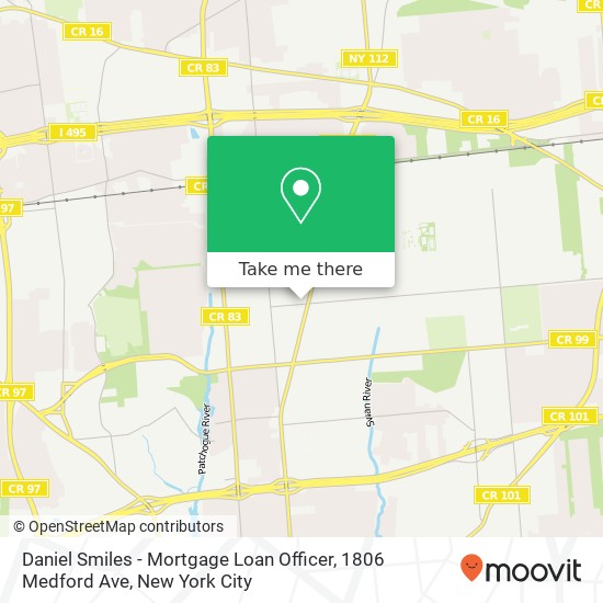 Mapa de Daniel Smiles - Mortgage Loan Officer, 1806 Medford Ave