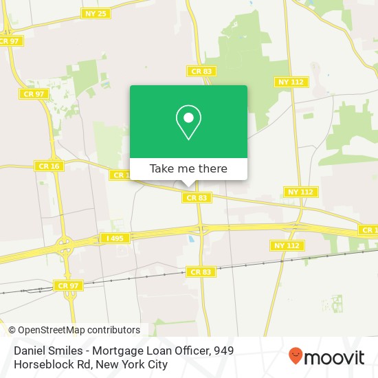 Mapa de Daniel Smiles - Mortgage Loan Officer, 949 Horseblock Rd