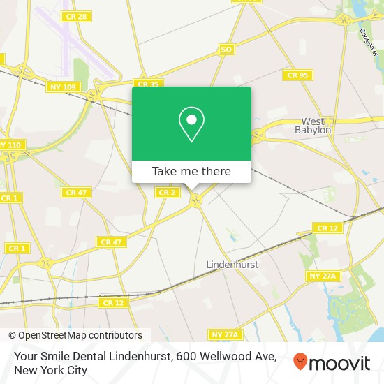 Your Smile Dental Lindenhurst, 600 Wellwood Ave map