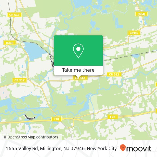 Mapa de 1655 Valley Rd, Millington, NJ 07946