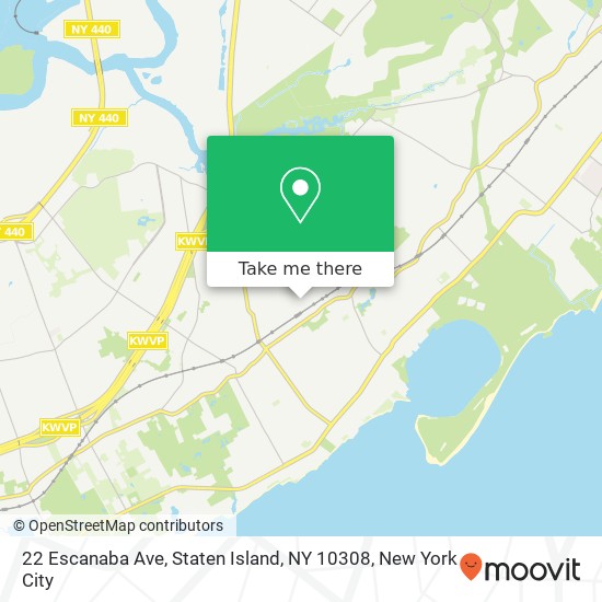 Mapa de 22 Escanaba Ave, Staten Island, NY 10308