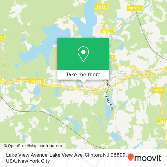 Lake View Avenue, Lake View Ave, Clinton, NJ 08809, USA map