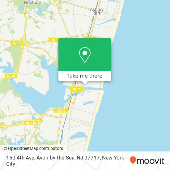 Mapa de 150 4th Ave, Avon-by-the-Sea, NJ 07717