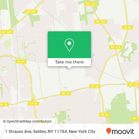 Mapa de 1 Strauss Ave, Selden, NY 11784