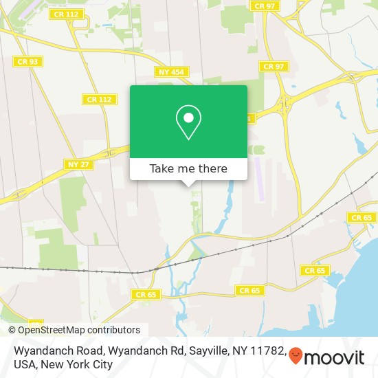 Mapa de Wyandanch Road, Wyandanch Rd, Sayville, NY 11782, USA